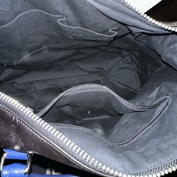 Coach Colorblock Legacy Leather Satchel Black Navy - Picture 6 of 10